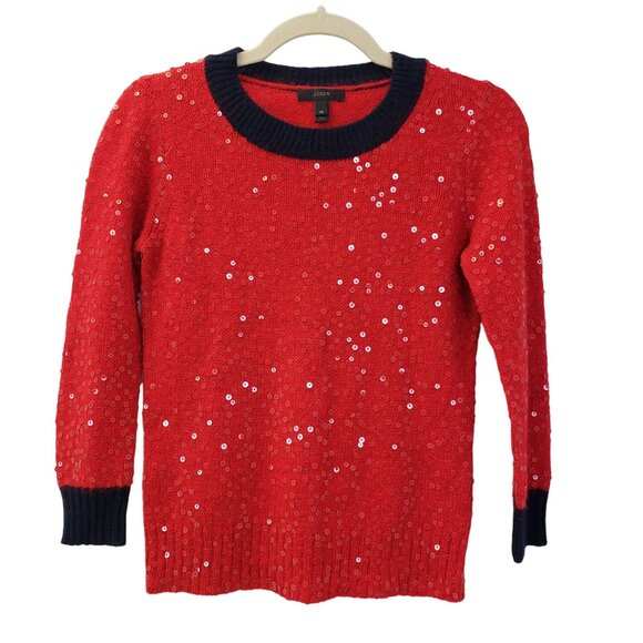 J. Crew Wool Blend Sequin Embellished Sweater Size XS - Picture 1 of 5